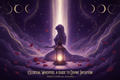Private Guidance e-book cover with a woman holding a lantern under a beam of light